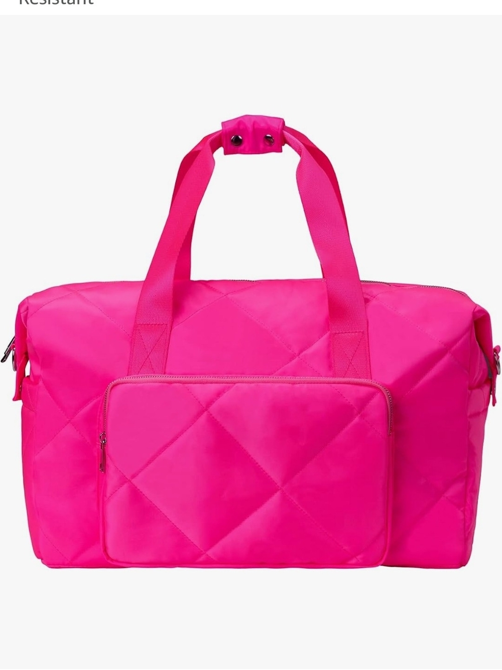 Quilted Travel Duffel Bag in Hot Pink